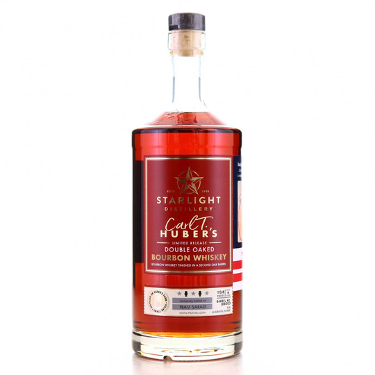 Huber Winery Starlight Distillery Carl T Double Oaked 5 Year Old Straight Bourbon Whiskey