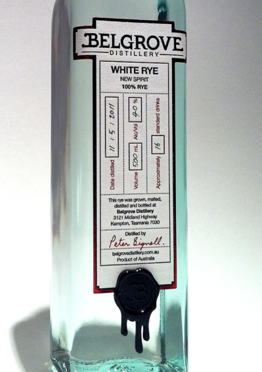 Belgrove Distillery White Rye Whiskey