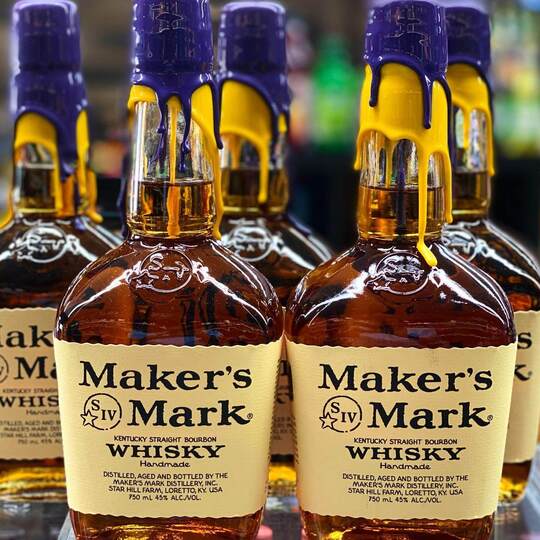 Makers Mark Los Angeles Lakers Purple Yellow Limited Edition Kentucky Straight Bourbon Whisky