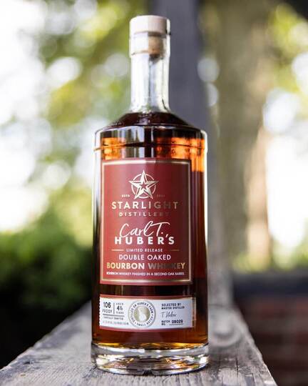 Huber Winery Starlight Distillery Carl T Double Oaked 5 Year Old Straight Bourbon Whiskey