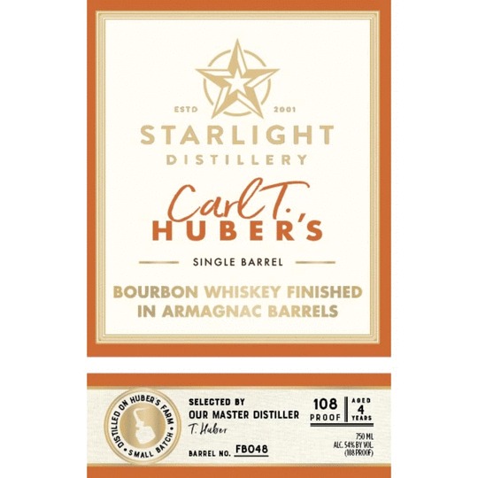 Starlight Distillery Carl T Armagnac Finished Bourbon Whiskey