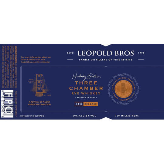 Leopold Bros Three Chamber Holiday Edition Straight Rye Whiskey