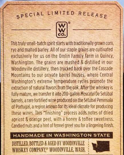Woodinville Whiskey Co Moscatel Finished Straight Bourbon Whiskey