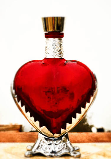 Grand Love Red Glass Heart Tequila Reposado
