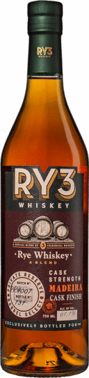 Ry3 Whiskey Madeira Cask Finish Cask Strength Rye Whiskey