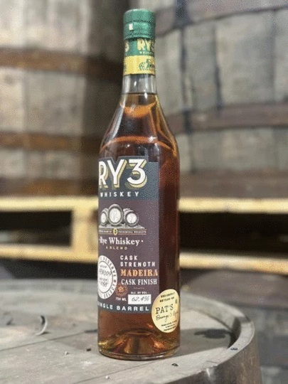 Ry3 Whiskey Madeira Cask Finish Cask Strength Rye Whiskey