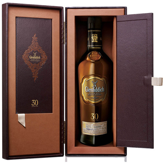 Glenfiddich 30 Year Old Single Malt Scotch Whisky Leather Box