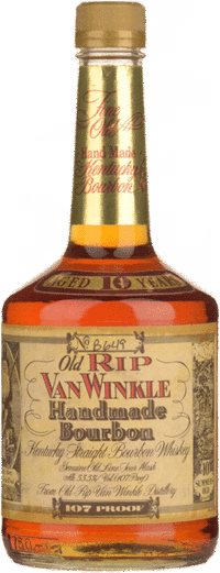 Old Rip Van Winkle Handmade 107 Proof 10 Year Old Bourbon Older Style Squat Bottling