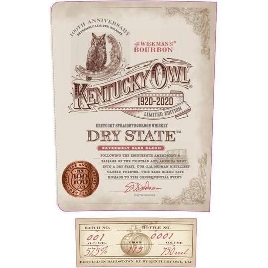 Kentucky Owl Dry State Bourbon Whiskey